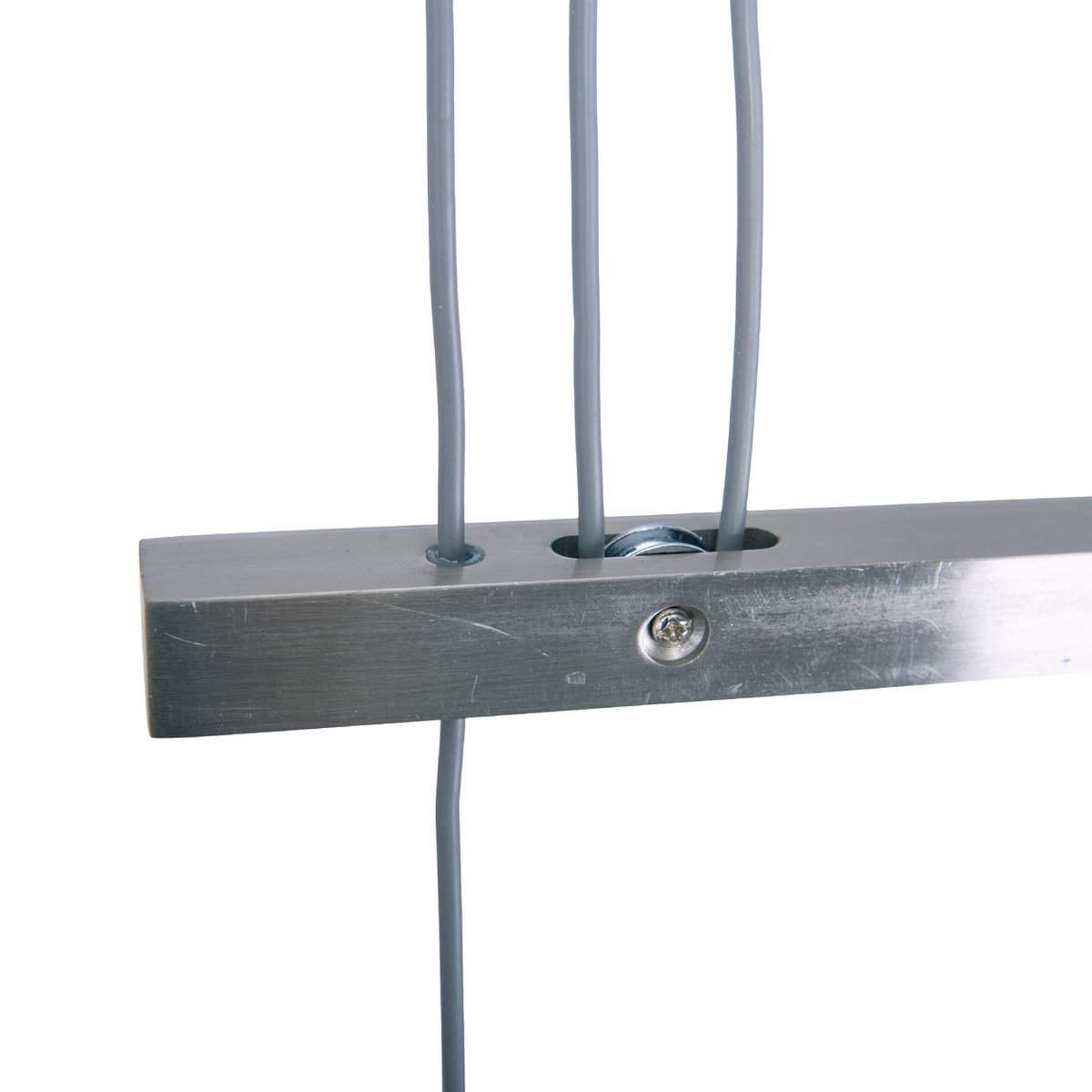 4 hanglamp "tilde", klassieke metalen slinger lamp en textiel in grijs en wit, met E27 -frame, hoogte verstelbaar, 86 cm lang, ideaal als eetlamp