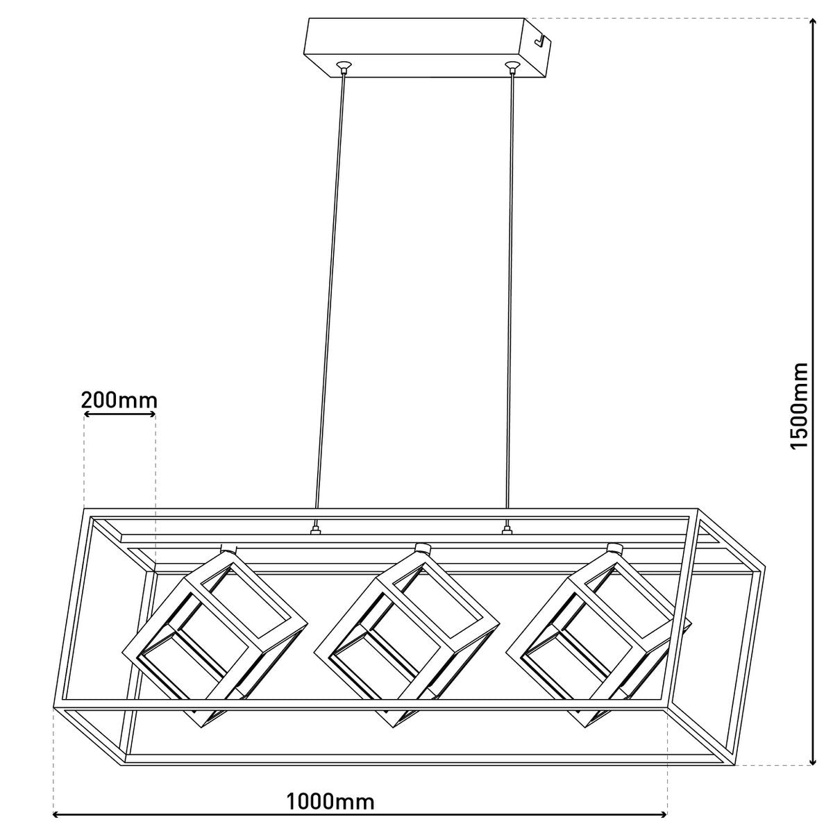LED hanglamp l: 100cm "Tripoli"