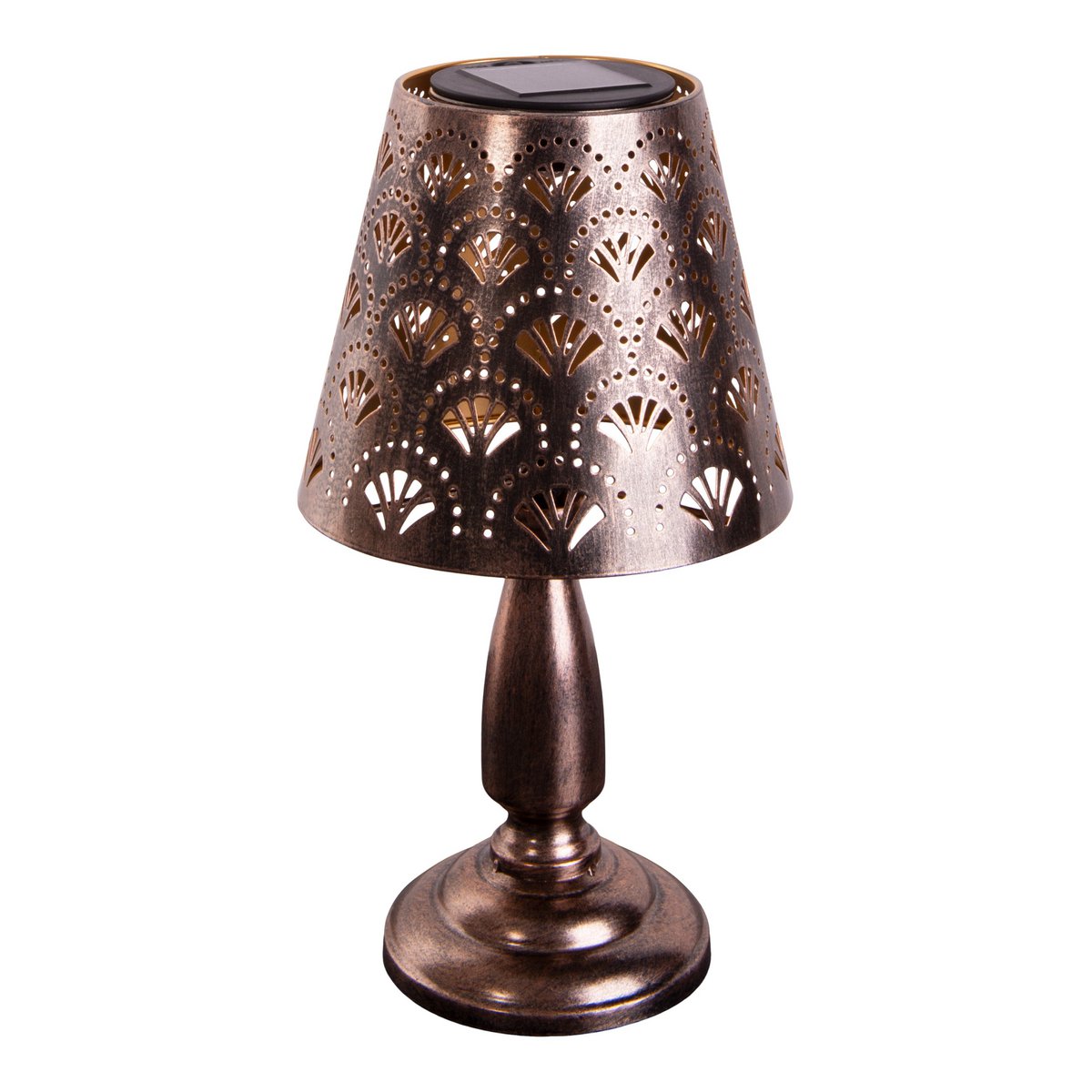 LED -zonnetafels "Elsa" - metalen tafellamp buiten in Altmessing, met geïntegreerde LED's