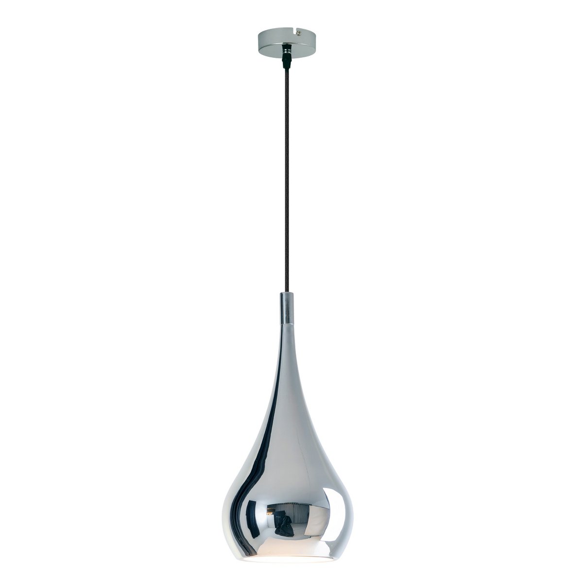 Hanger lamp "stijl", retro klassiek, hanglamp gemaakt van chroom-glanzend metaal met E27-aansluiting, paraplu Ø23 cm, ideaal voor eetkamer, woonkamer en keuken.