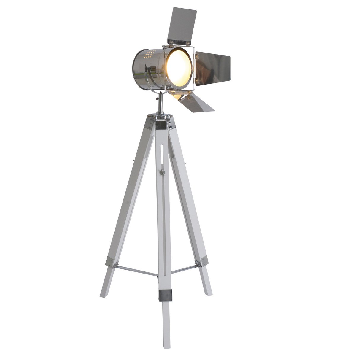 Staande lamp driekbende "metaal in wit met E27-versie, 100-140 cm hoog, lamp voor woonkamer, eetkamer of kantoor