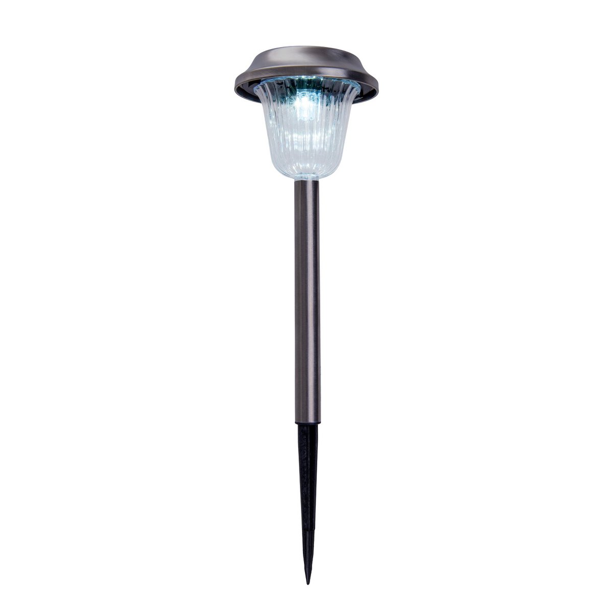 6 Set LED LED LED Outer Light "Gustav" met gemalen spit, roestvrij staal en acryl, met stevig ingebouwde LED's in koud wit, 39 cm hoog