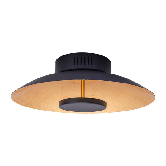 LED -plafondlamp "Firenze" metalen plafondlamp in het zwart en goud, stevig geïnstalleerd, verlichting voor woonkamer, kantoor of de toegangsstang 40 cm diameter