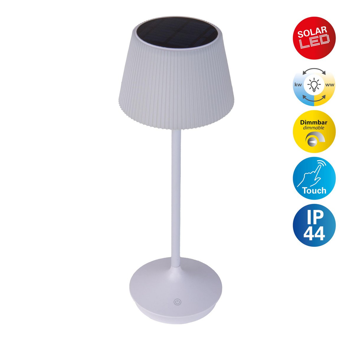 LED -licht "Emmi" voor buiten en binnen, tafellamp gemaakt van metaal en plastic, met stevig gebouwd -in LED's, LED -tafellamp voor balkon, terras, tuin, woonkamer, wintertuin, ca.