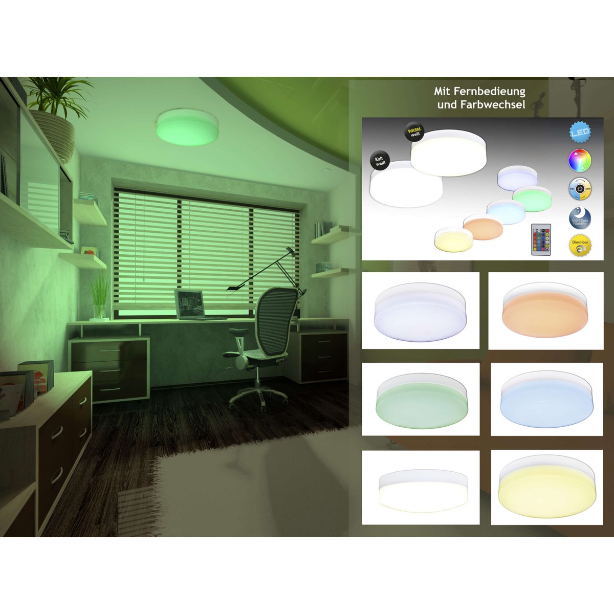 LED plafondlamp "Cool" d:25.5cm