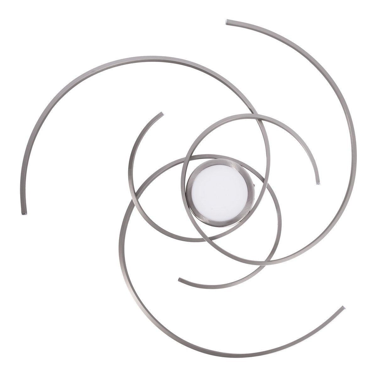 LED-plafondlamp "Radon" in satijnen nikkel gemaakt van metaal en plastic, met stevig ingebouwde LED's Ø 57 cm
