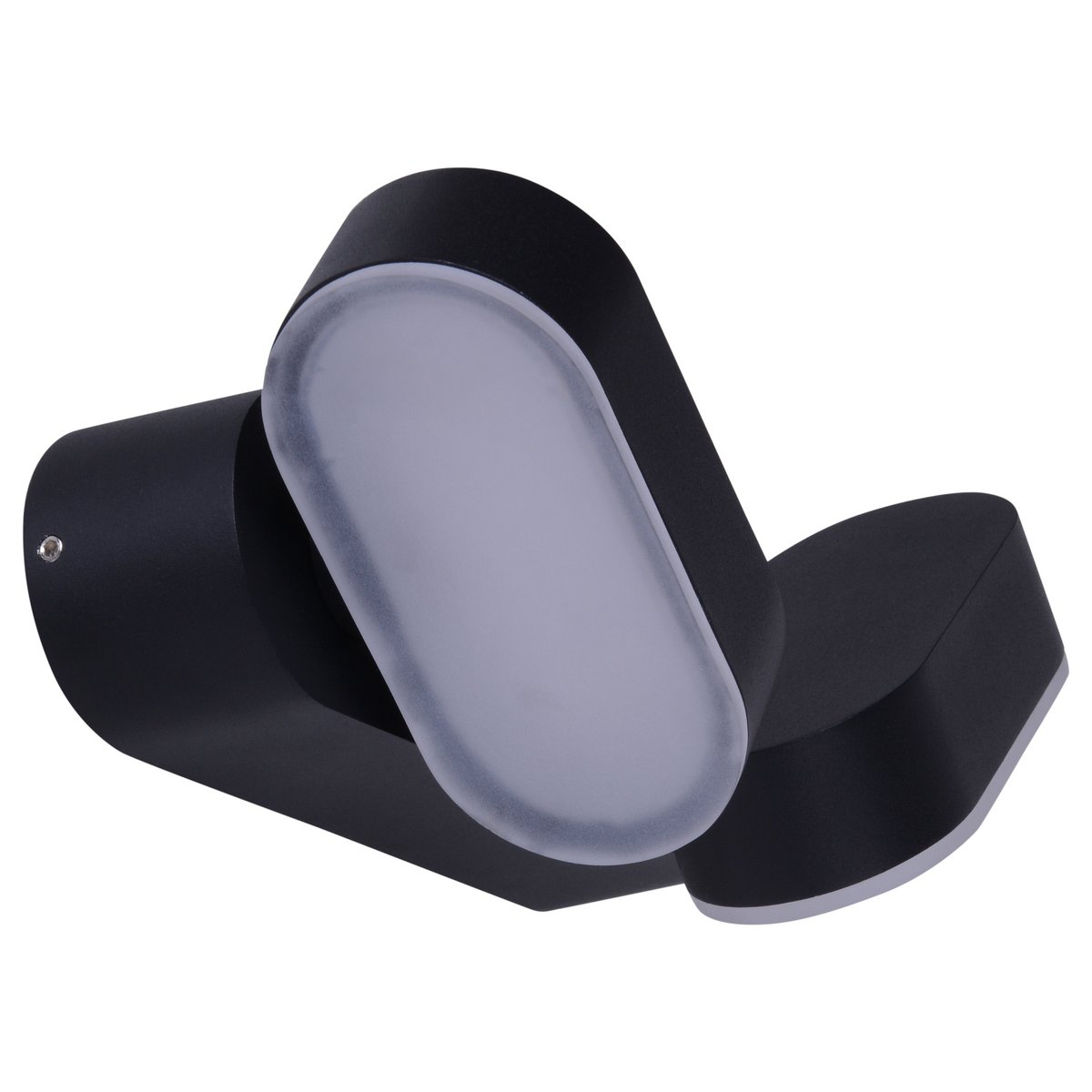 LED Outer Wall Lamp "Motus" gemaakt van metaal en plastic in het zwart, met geïntegreerde LED