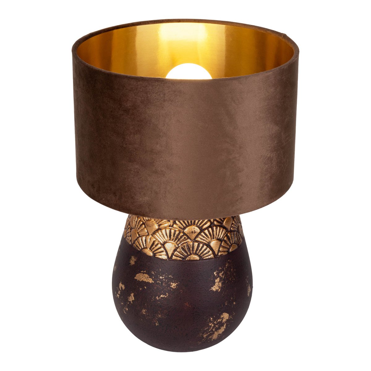 Keramische tafellamp "Bronco", tafellamp, keramiek, beige/grijs, met E14 -aansluiting, voor eetkamer, woonkamer, gang of kantoor, 39 cm hoog