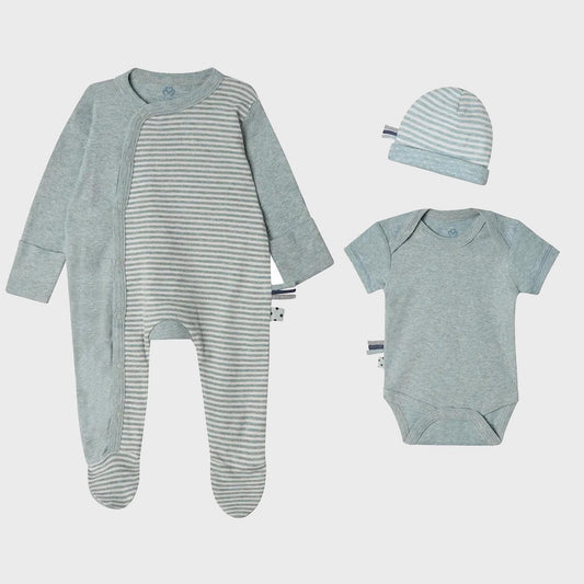 OrganicEra Organic 3-delige newbornset, aqua