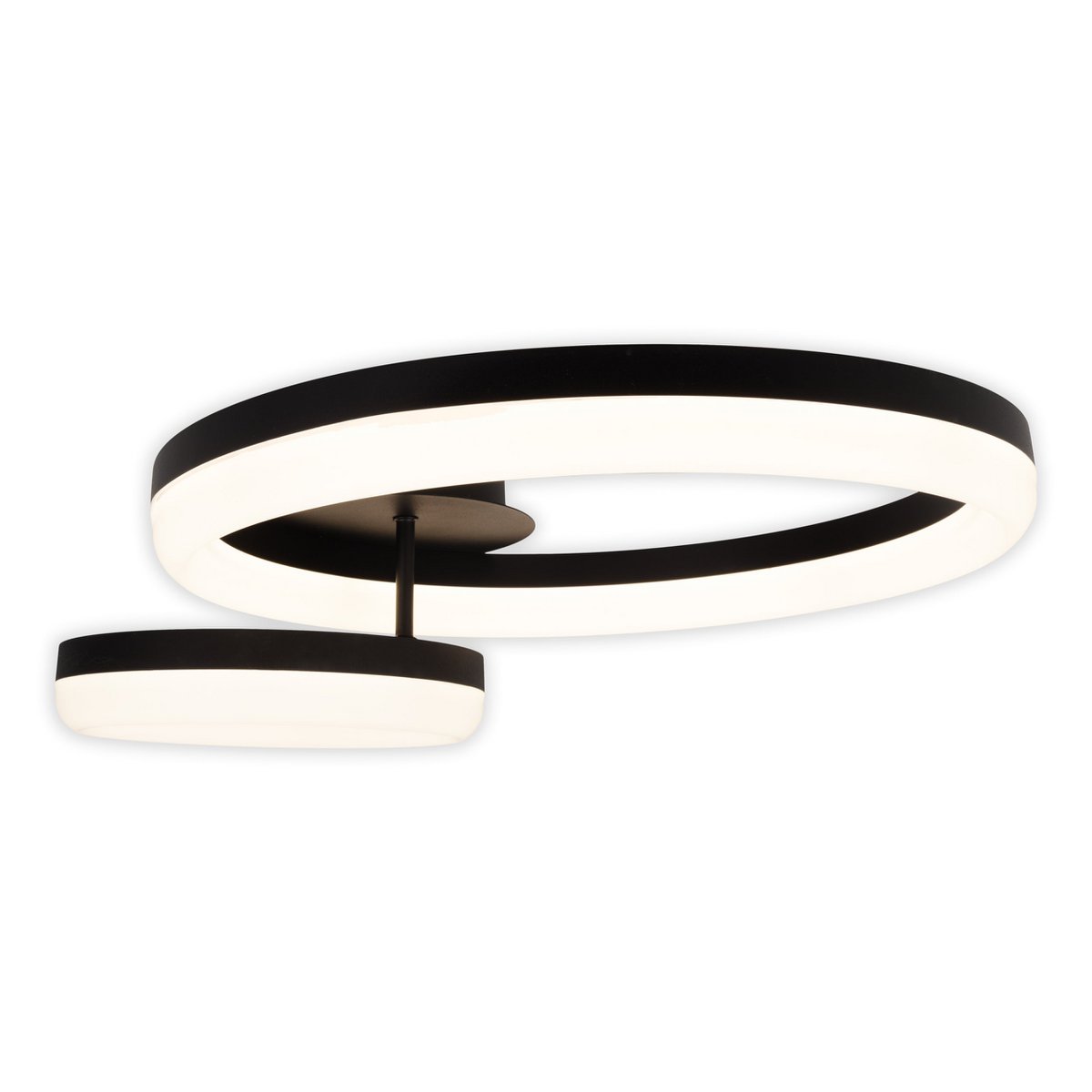 LED CCT-plafondlicht "Circulo" gemaakt van zwart metaal en zandkleurig plastic 53 cm lang
