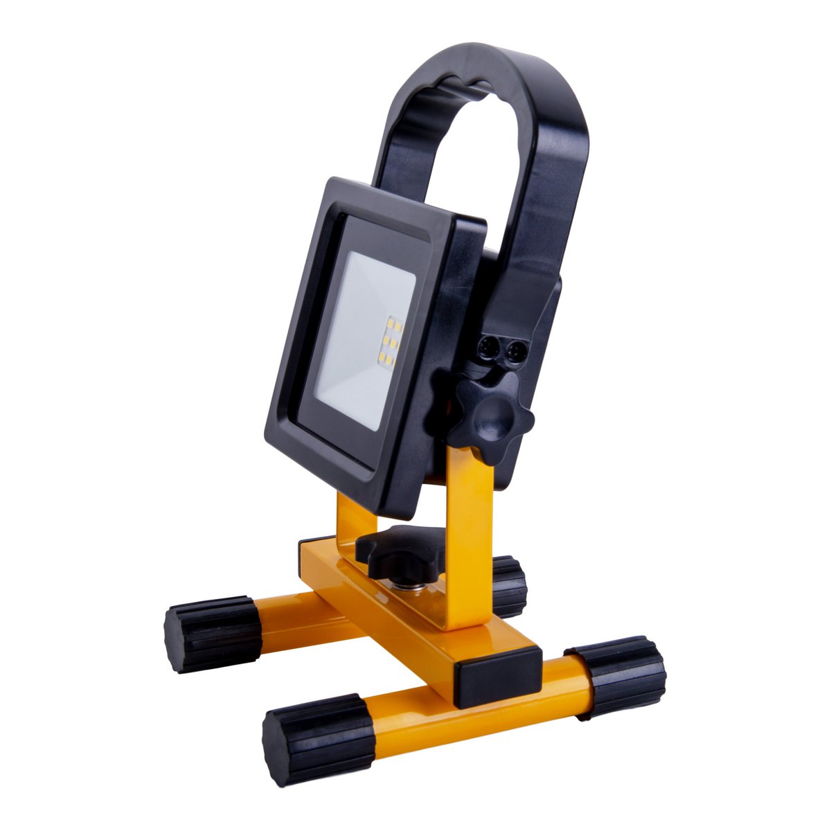 LED-spotlight "Pablo", gemaakt van zwart plastic met stevig ingebouwde LED's, praktisch voor garage, workshop en camping