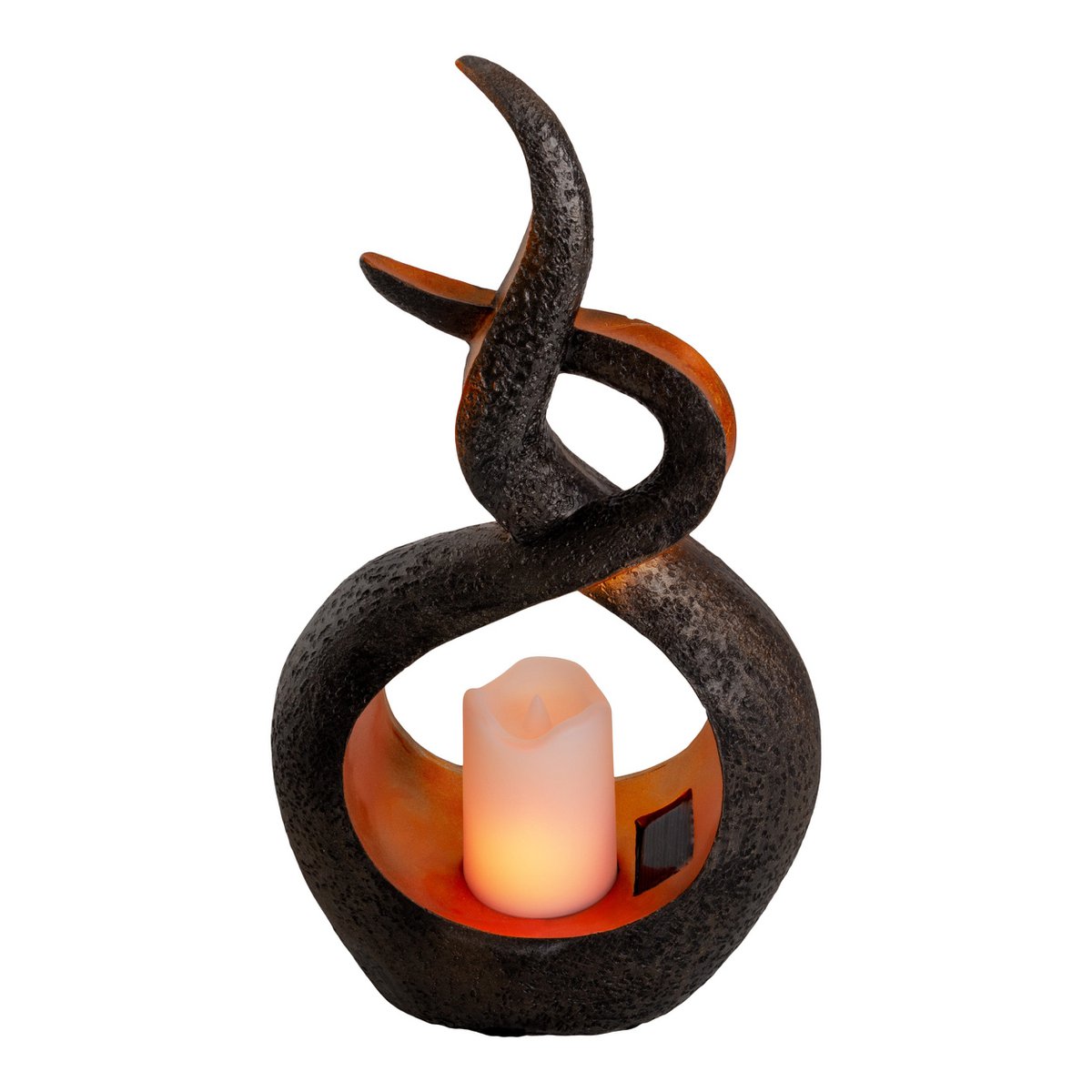 LED Solar Decol Light "Candle Flame", voor buiten, bruin plastic, geïntegreerde LED.