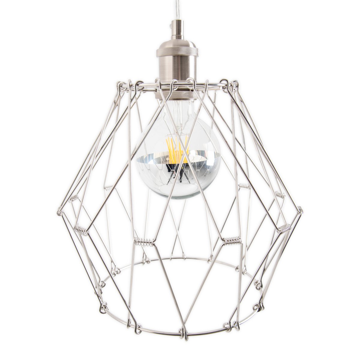 Metalen hanglamp "Fyn" d:40cm zilverkleurig