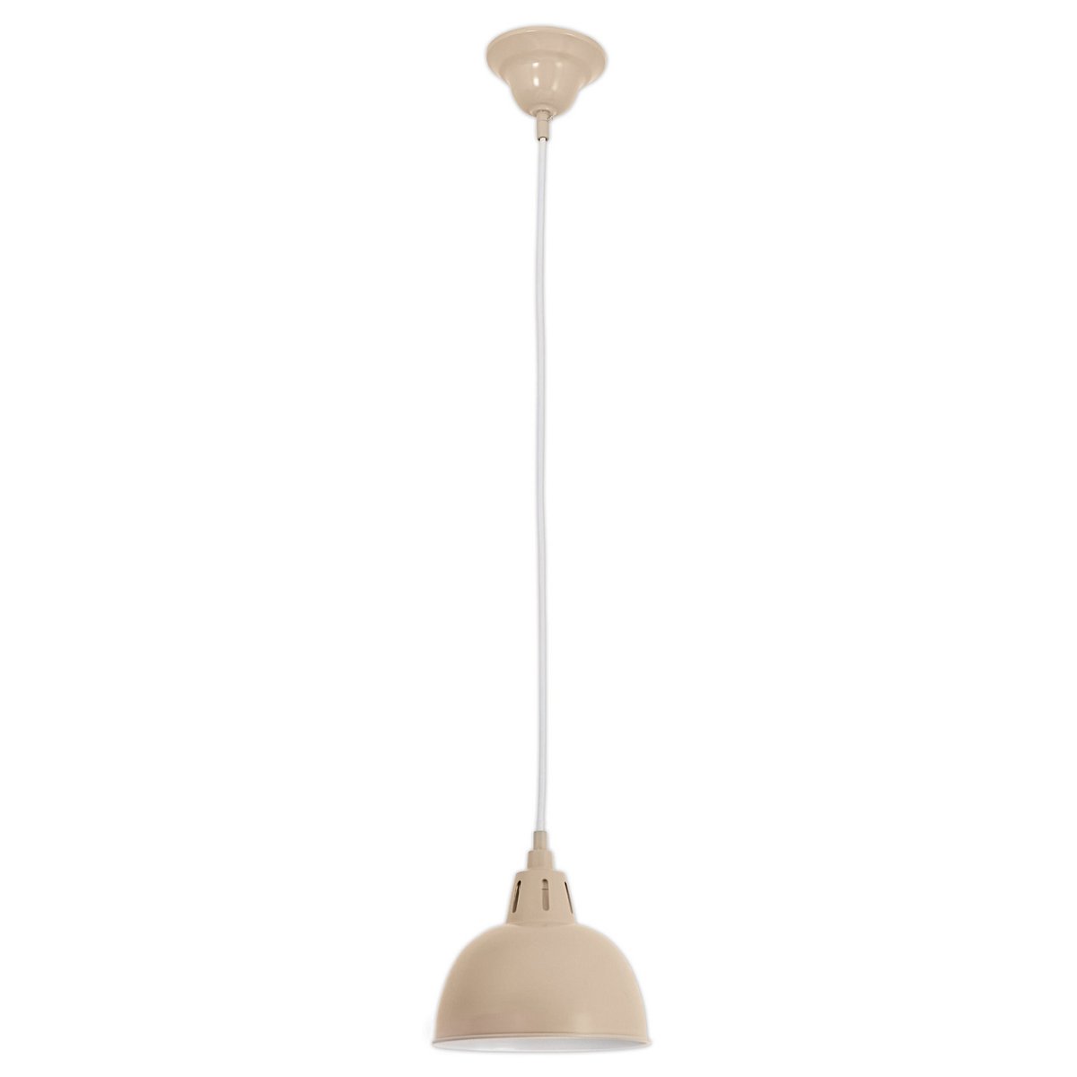 Metalen hanglamp "Desira", retro -klassieker, gemaakt van metaal in lichtbruine, E27 Socket
