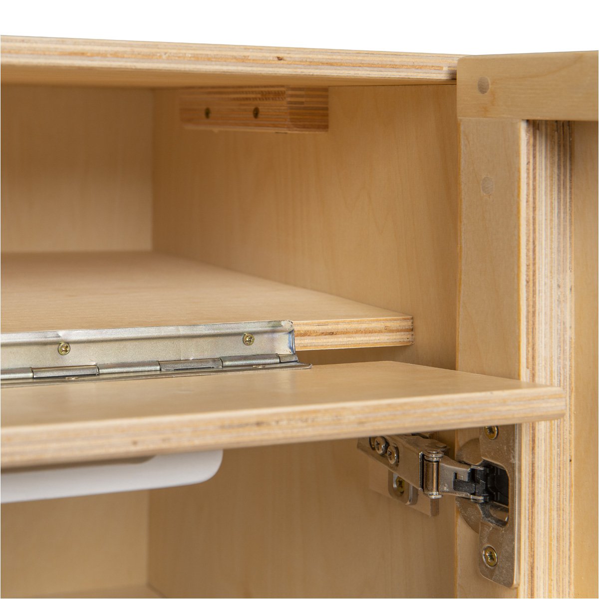 Van Dijk Toys houten speelgoed koelkast - Naturel met wit (Kinderopvang kwaliteit)