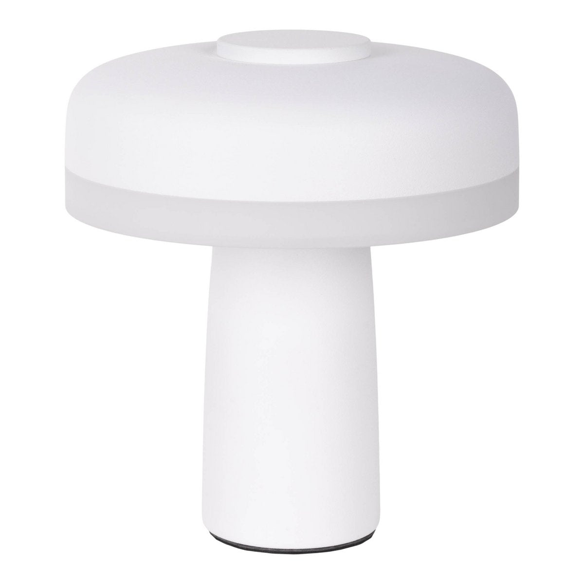 Draadloos tafellicht "Pilu", 16,5 cm hoog, boven Ø van 15 cm, metaal in wit, wit plastic, geïntegreerde LED's, 280 lumen, dimpelbaar door aanraaksensor, warm wit wit