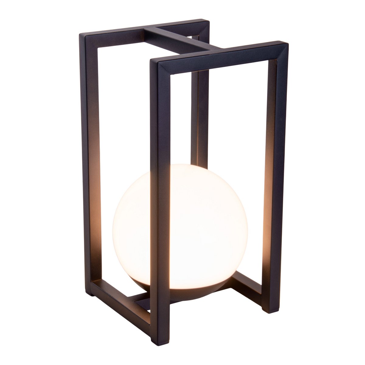 LED Decol Light Potaton voor balkon en terras, decoratietafellamp gemaakt van metaal en plastic in zwart, stevig gebouwd -in LED's, 30 x 16 x16 cm