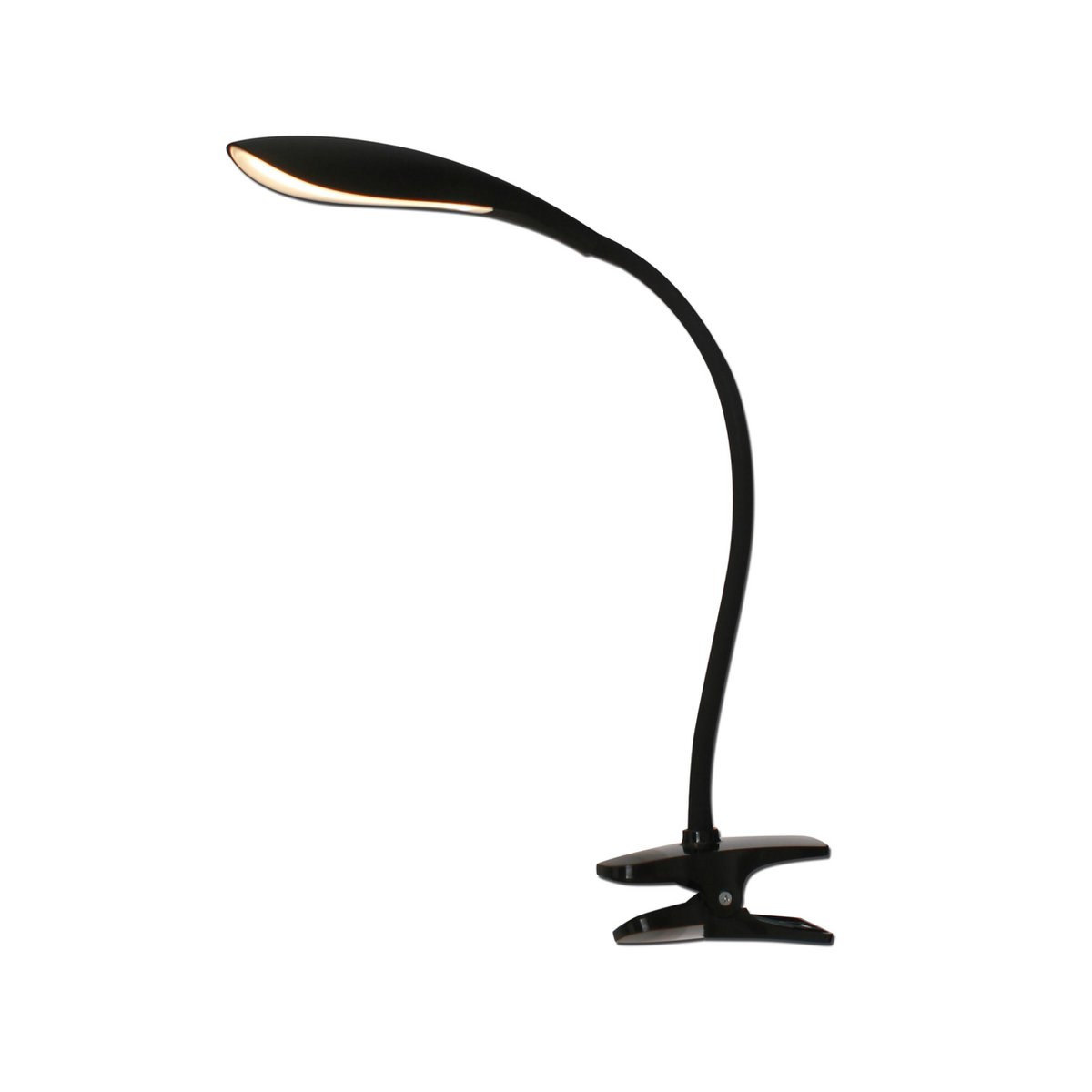 LED -klemlamp "ALF" gemaakt van metaal en plastic in zwart, met geïntegreerde LED