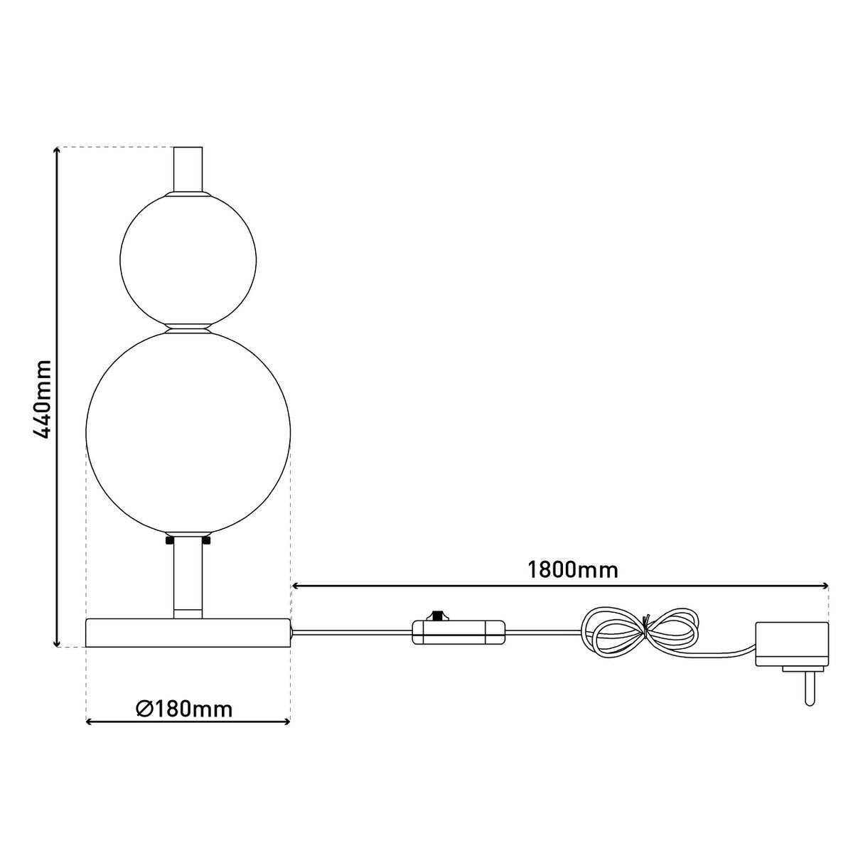 LED -tafellamp "Nova" chroom gemaakt van metaal en rookglas, met geïntegreerde LED, 44 cm hoog