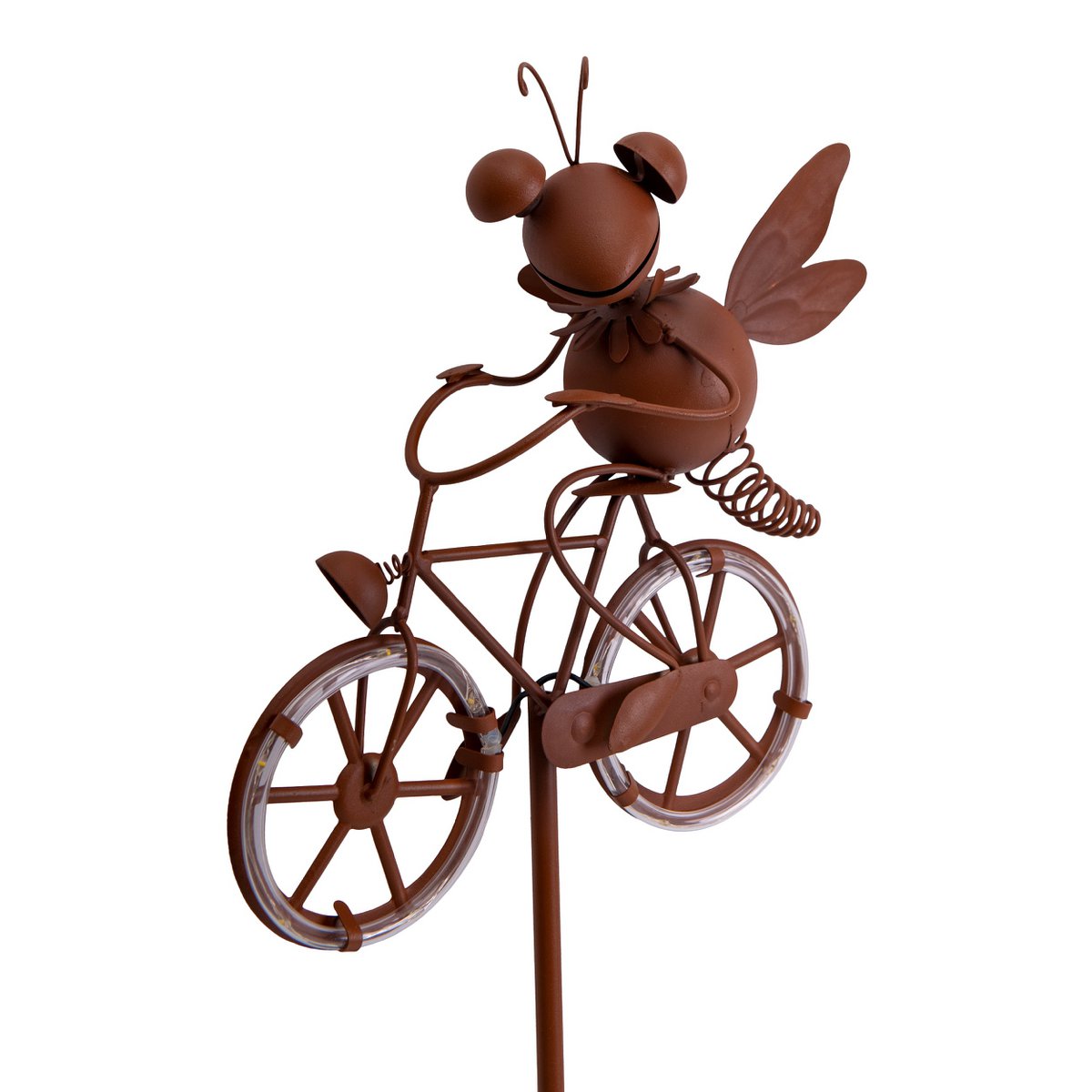 LED Solar Earth Skeer Skeer Brown H: 88cm, voor buiten, metaal en plastic aarde spies in bruin, met geïntegreerde LED