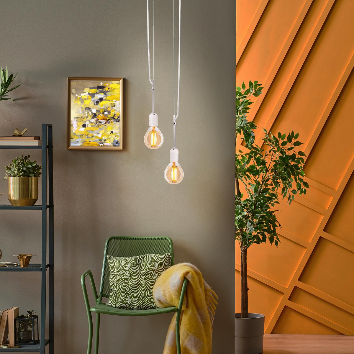 5-set LED-lamp met E14 versie 4 watt, gemaakt van metaal en glas, barnsteen