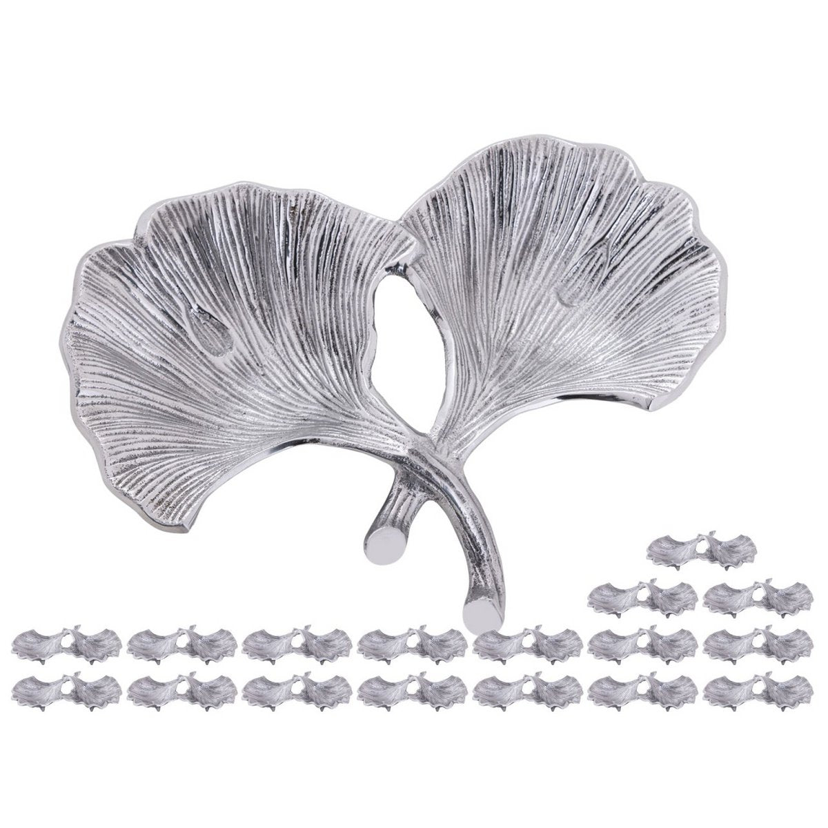 Decoratieve shell bowl master doos 18-delige aluminium ginkgo 2 blad goud of zilveren bladschaal