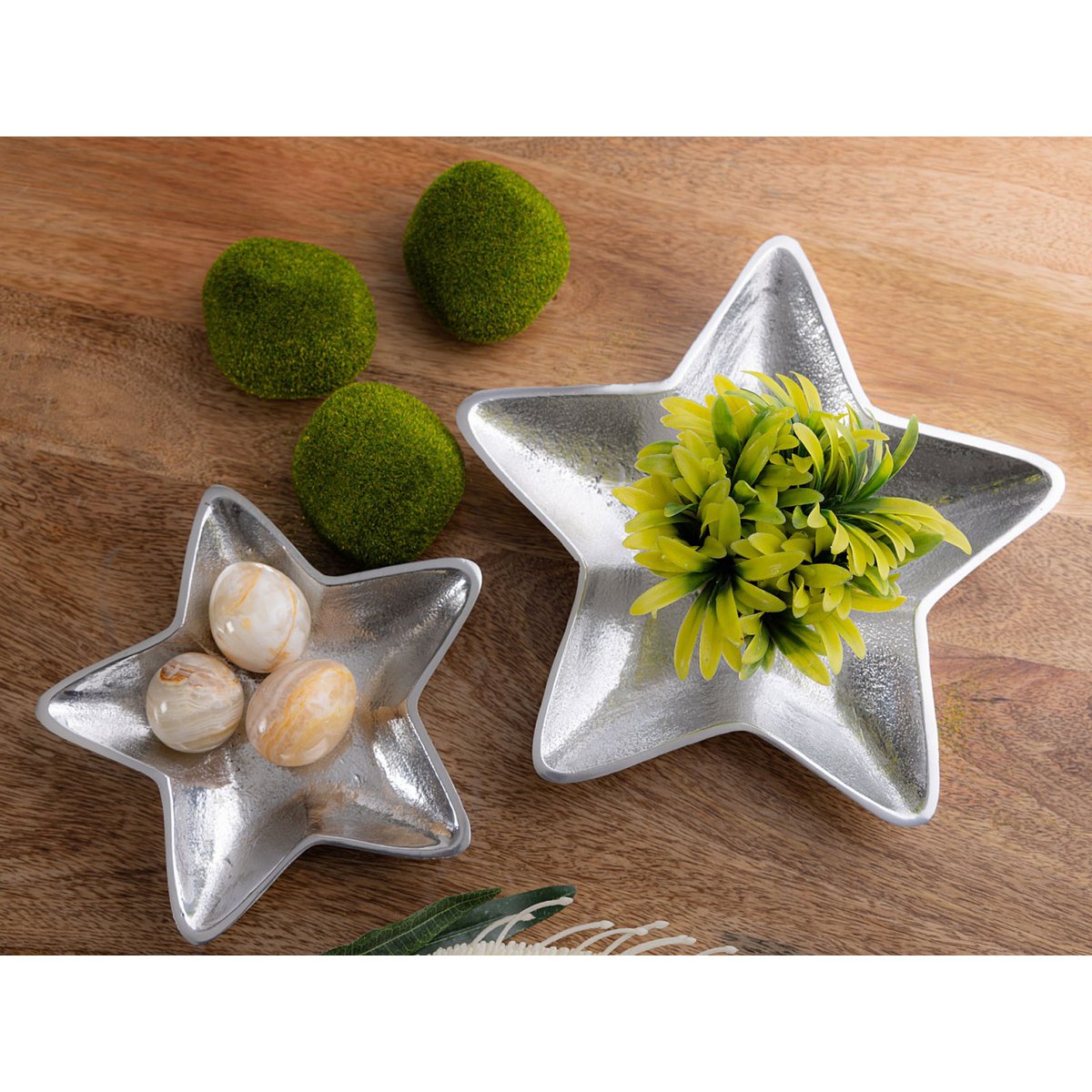 Deco Shell Star 2er Set Starlight Gold of Silver Christmas Decorations Aluminium