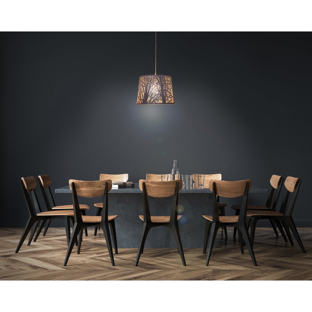 Hanglamp "White Wood" met takdecor