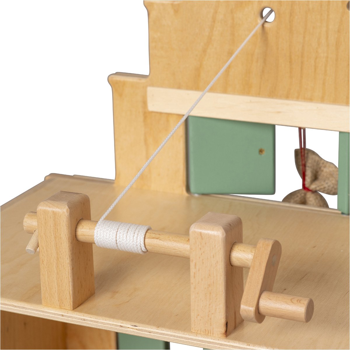 Van Dijk Toys houten speel Pakhuis groen inclusief erwtenzakje - Vintage groen( geschikt voor kinderopvang)