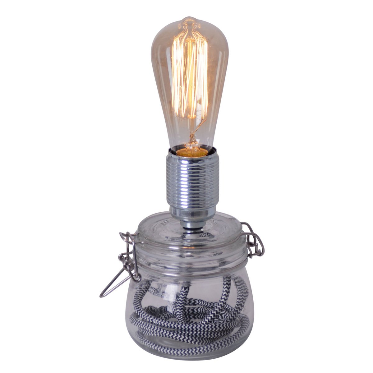 LED -glazen tafellicht "Max" H: 11 cm Clear inclusief lampen