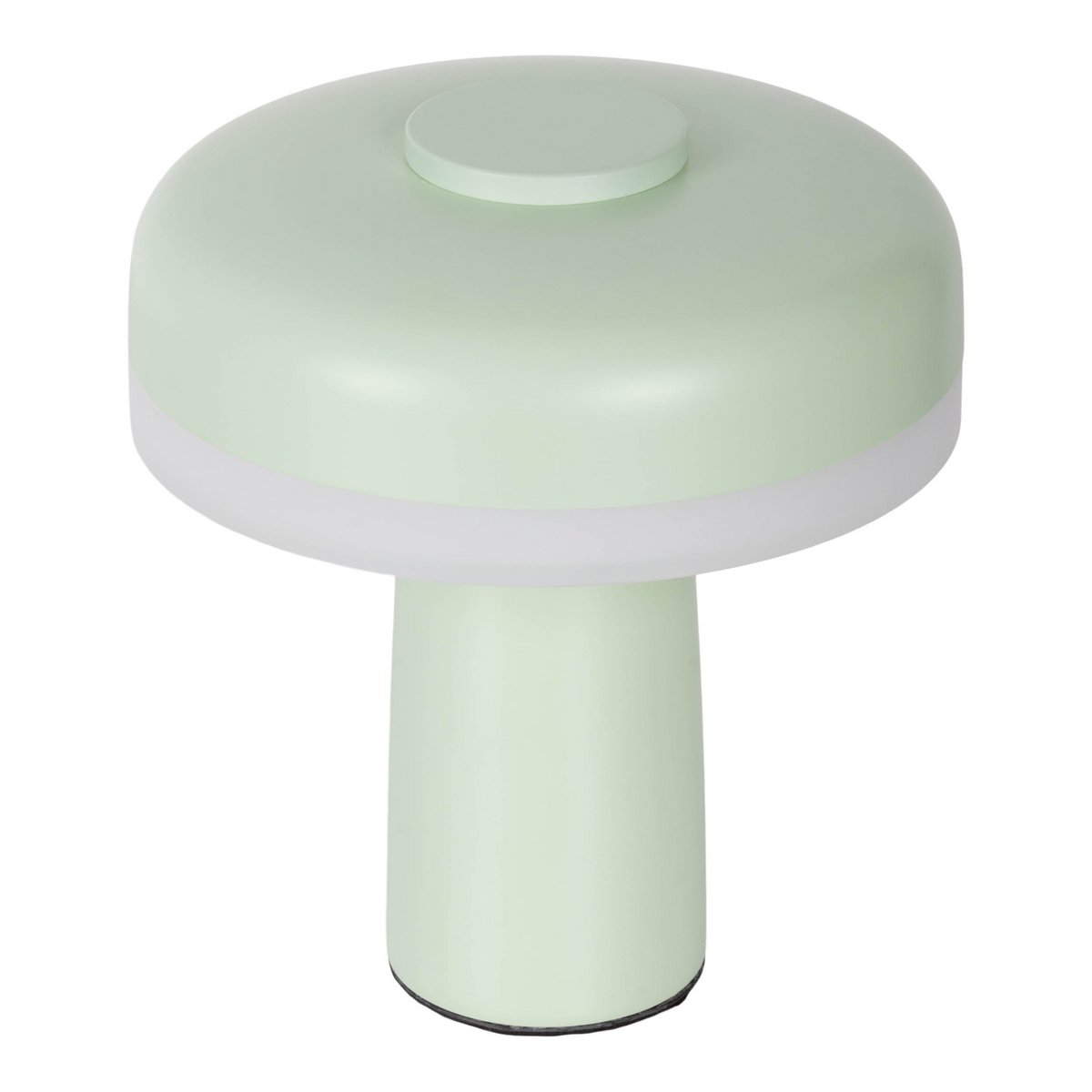 Draadloos tafellicht "Pilu", 16,5 cm hoog, boven Ø van 15 cm, metaal in mint, wit plastic, geïntegreerde LED's, 280 lumen, dimbaar door aanraaksensor, warm wit wit wit