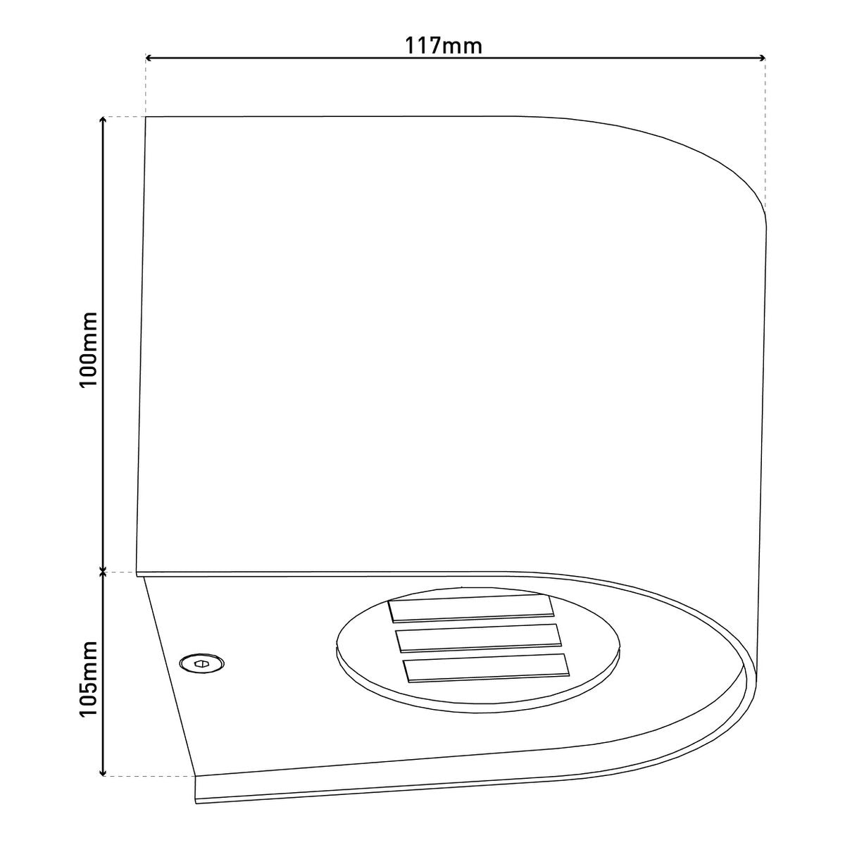 De "Alecto" LED -lamp meet 10,5 x 11,7 cm en is 10 cm hoog. Het bestaat uit een hoogwaardig plastic met een enigszins gestructureerd oppervlak dat eruit ziet als geschilderd. Tijdloos zwart maakt de lamp universeel bruikbaar.
