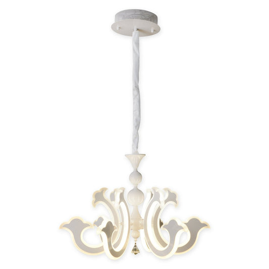 Led Crown "Ludwig" wit Ø 66 cm, met stevig geïnstalleerde LED's, metaal in wit