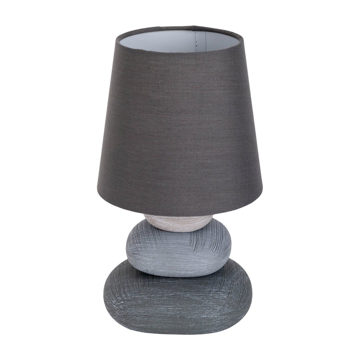 Keramische tafellamp "Stoney", keramische tafellamp in grijs, met E14 -aansluiting, tafellamp voor eetkamer, woonkamer, gang of kantoor, of als bedlamp, 31 cm hoog