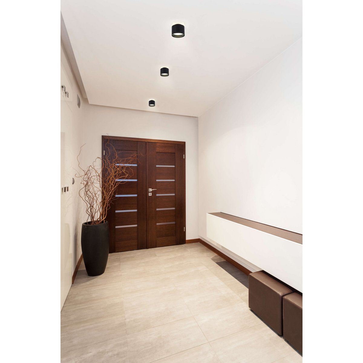 LED Spot "Trios" Ø 10 cm zwart, gemaakt van metaal en plastic met geïntegreerde LED's