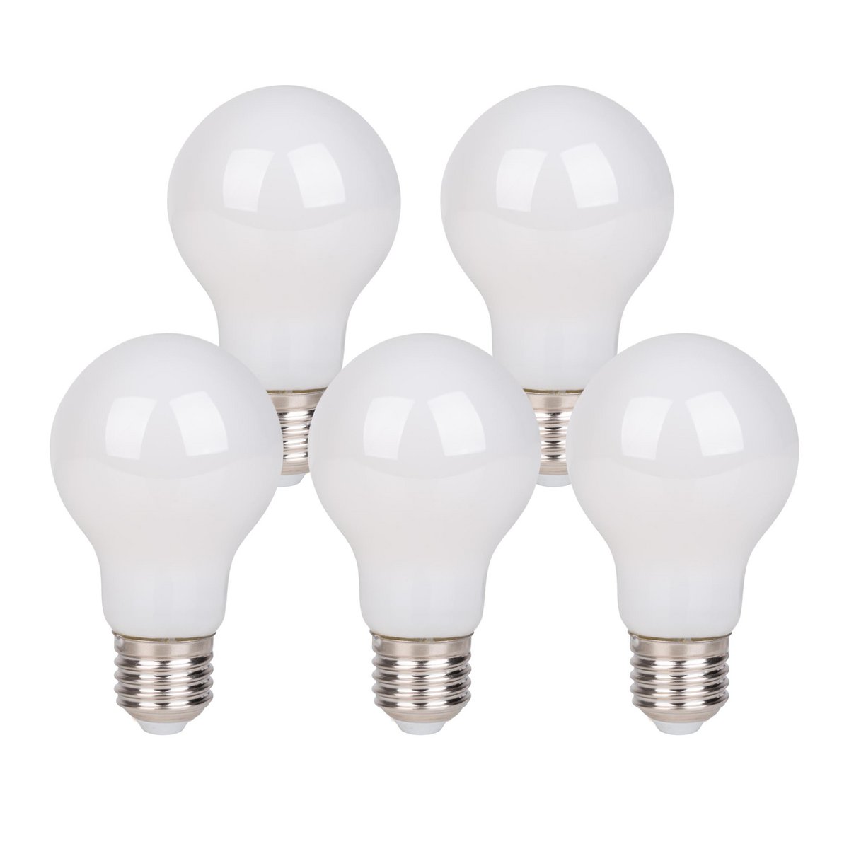5-set LED-lamp met E14-aansluiting, peervorm 8 watt, gemaakt van metaal en glas, melkachtig
