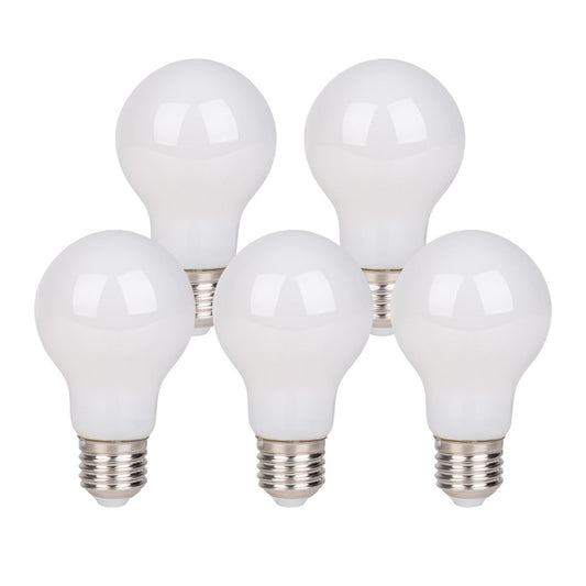 5-set LED-lamp met E14-aansluiting, peervorm 8 watt, gemaakt van metaal en glas, melkachtig