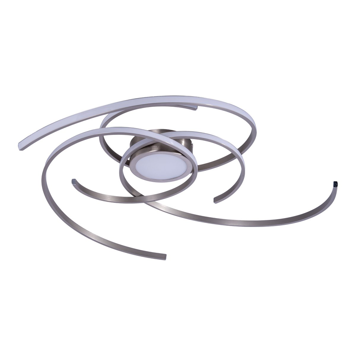 LED-plafondlamp "Radon" in satijnen nikkel gemaakt van metaal en plastic, met stevig ingebouwde LED's Ø 57 cm