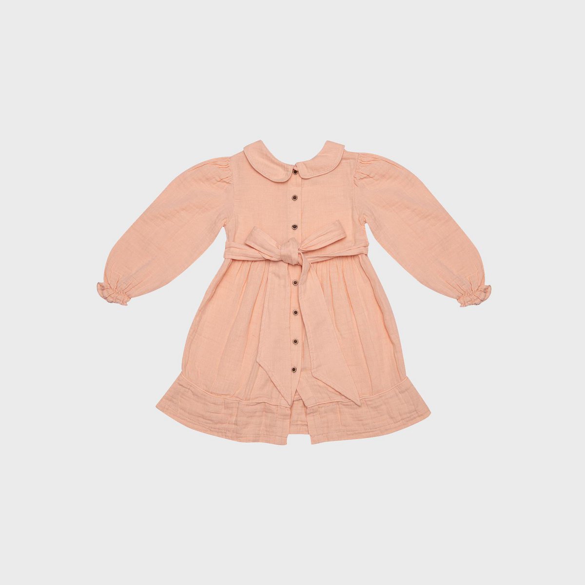 OrganicEra Biologische mousseline Peter Pan-kraagjurk, zalm