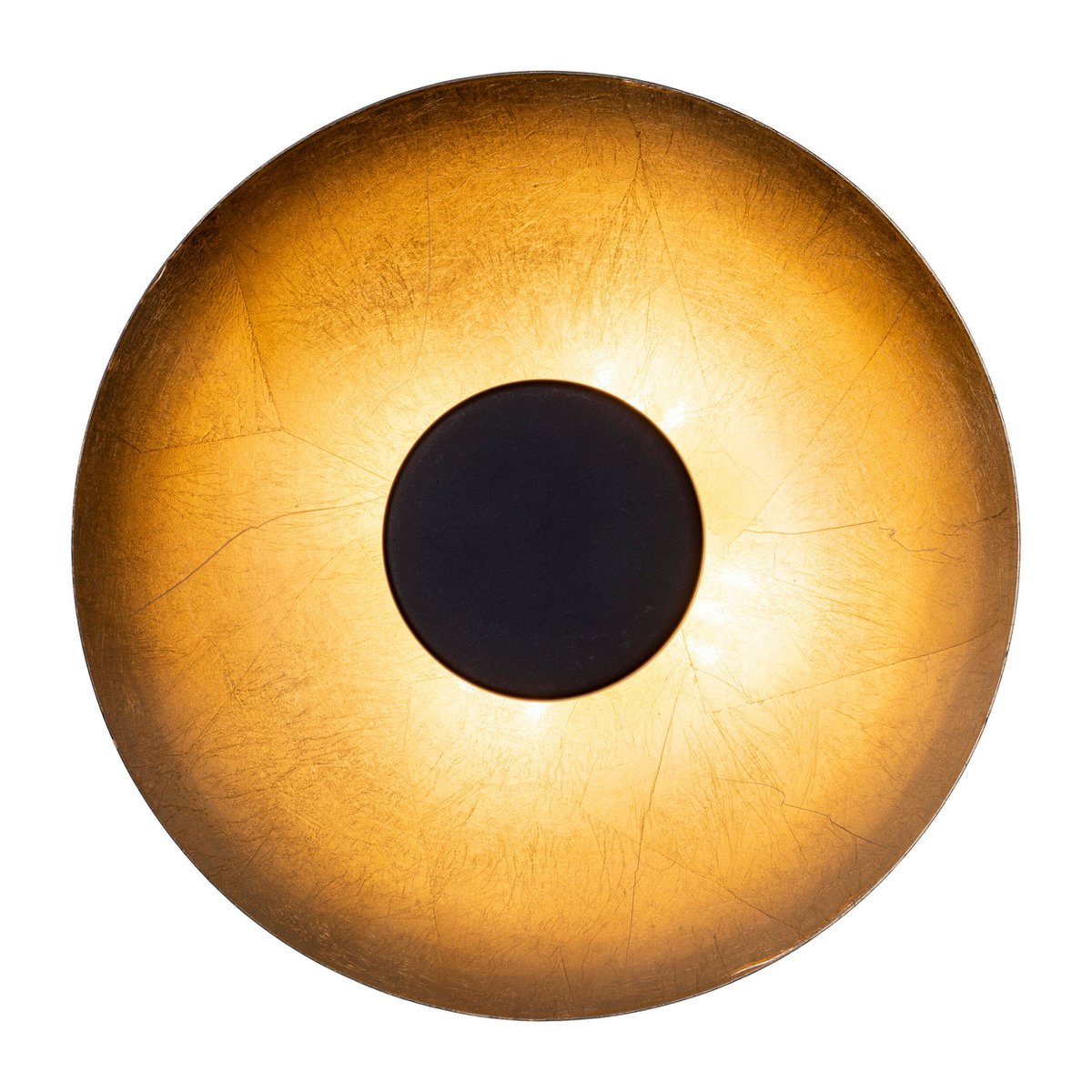 LED -plafondlamp "Firenze" metalen plafondlamp in het zwart en goud, stevig geïnstalleerd, verlichting voor woonkamer, kantoor of de toegangsstang 40 cm diameter