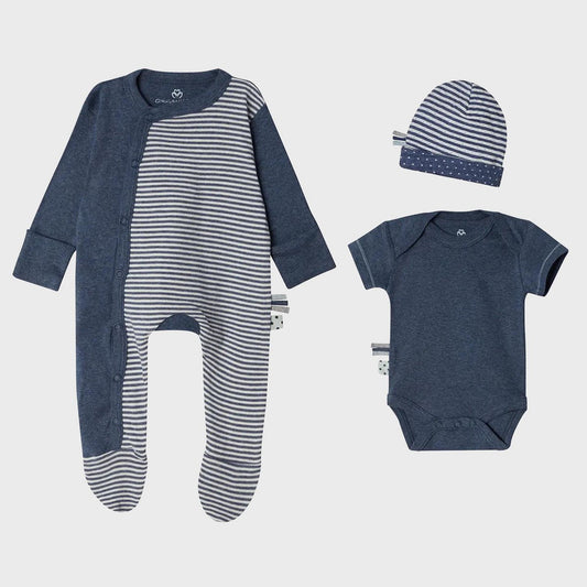 OrganicEra Organic 3-delige newbornset, Indigo