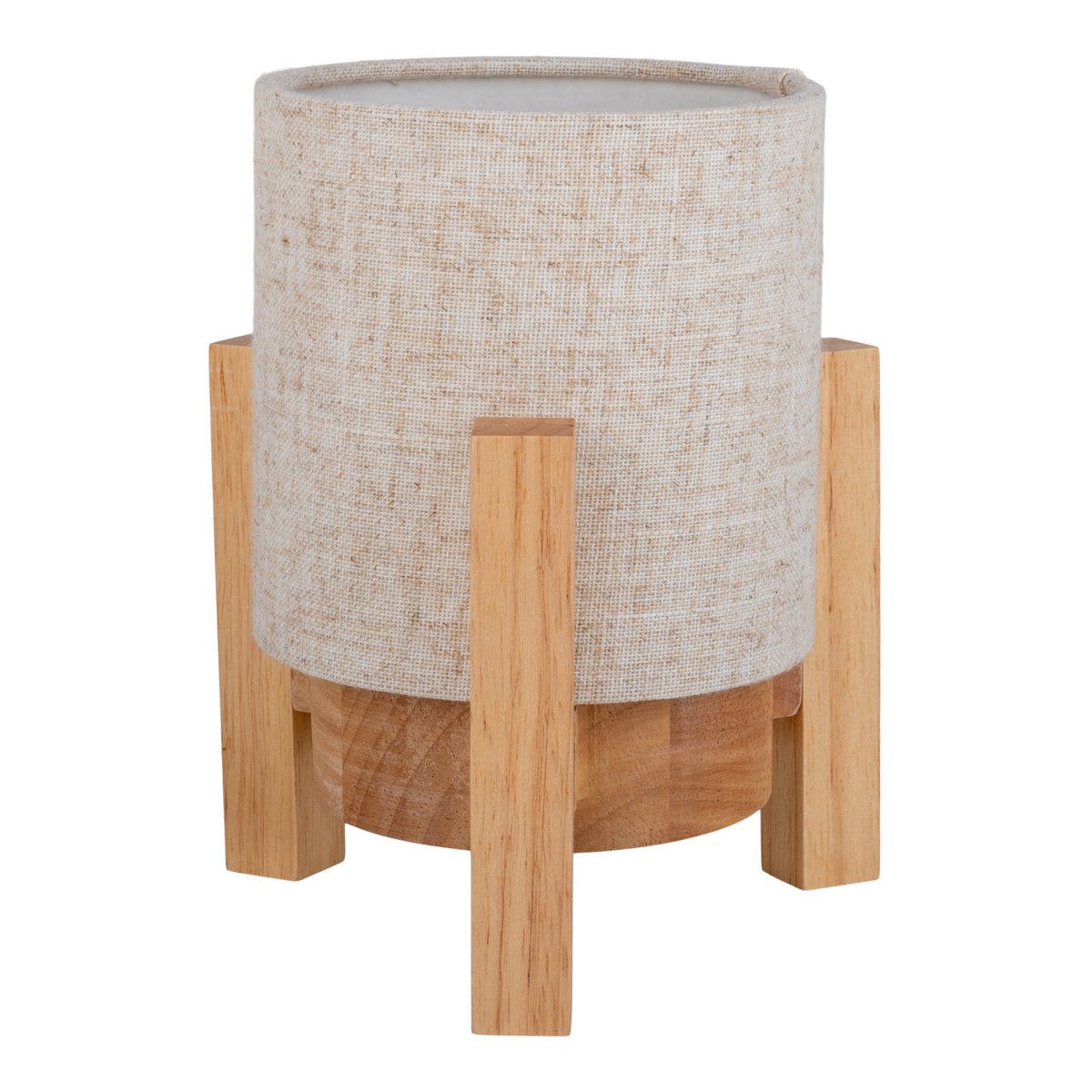 Ackitical Lamp "Madita" 19 cm hoog, in wit/natuur, met geïntegreerde LED, dimbaar met aanraaksensor