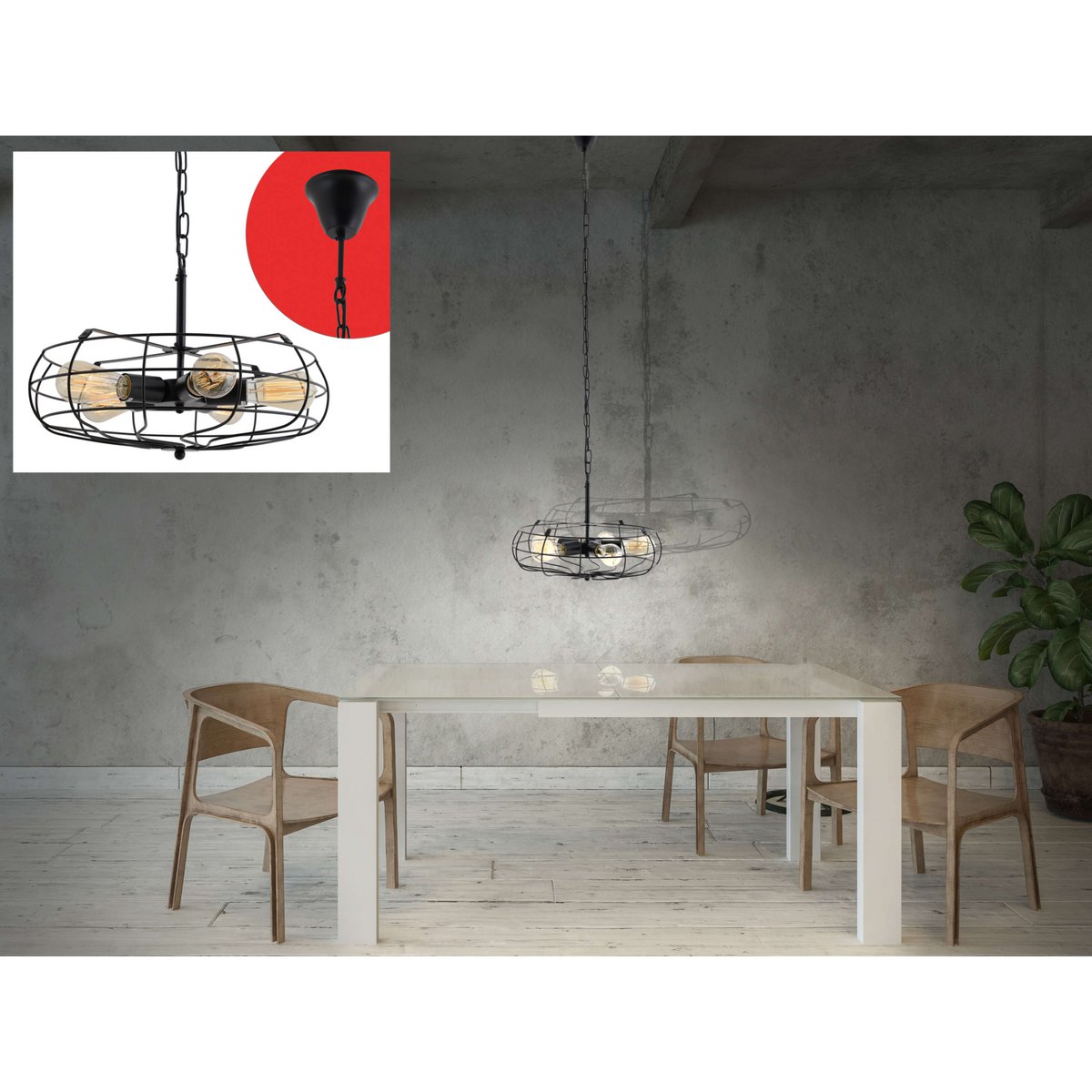 Metalen hanglamp "Alex"