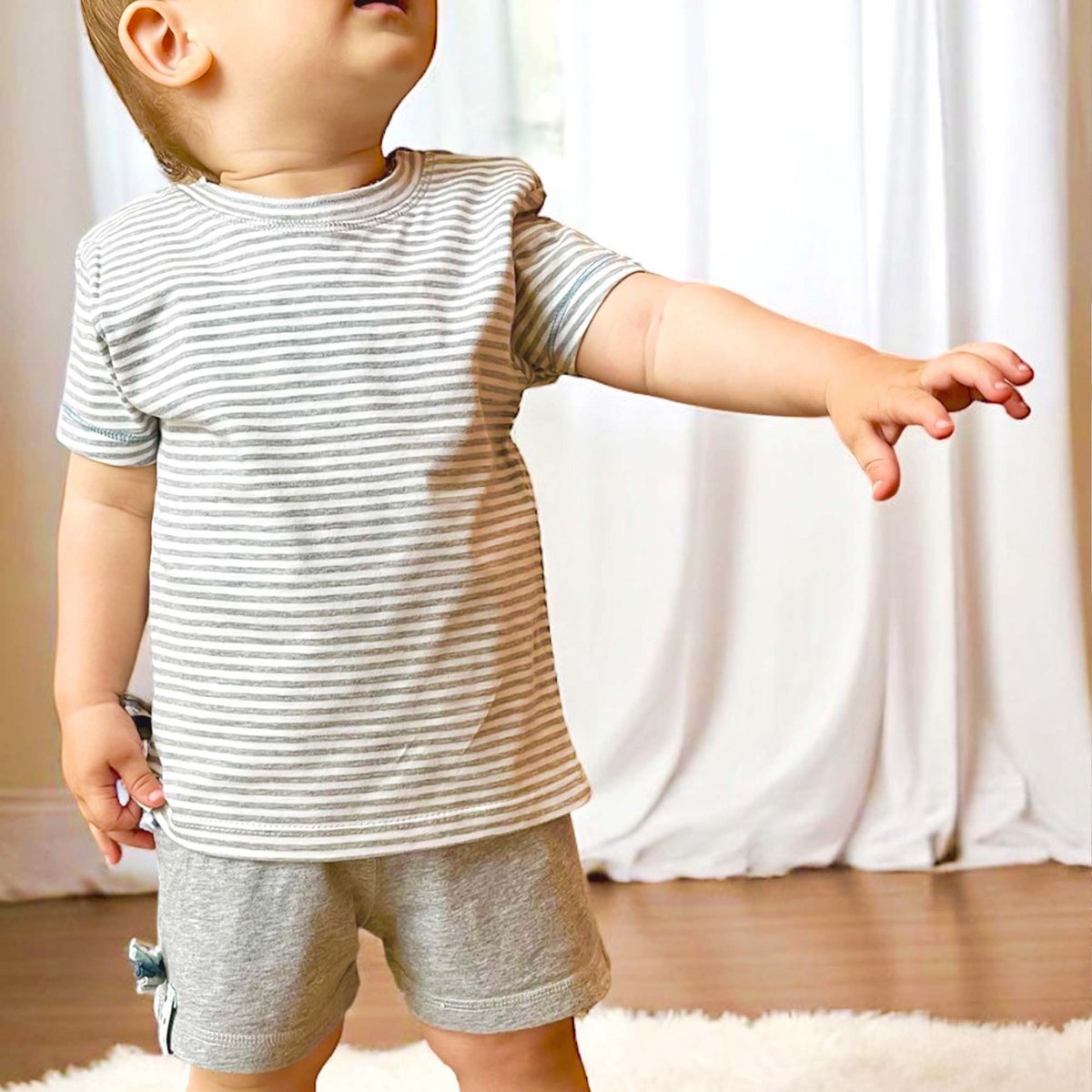 OrganicEra biologische babyshort, grijs