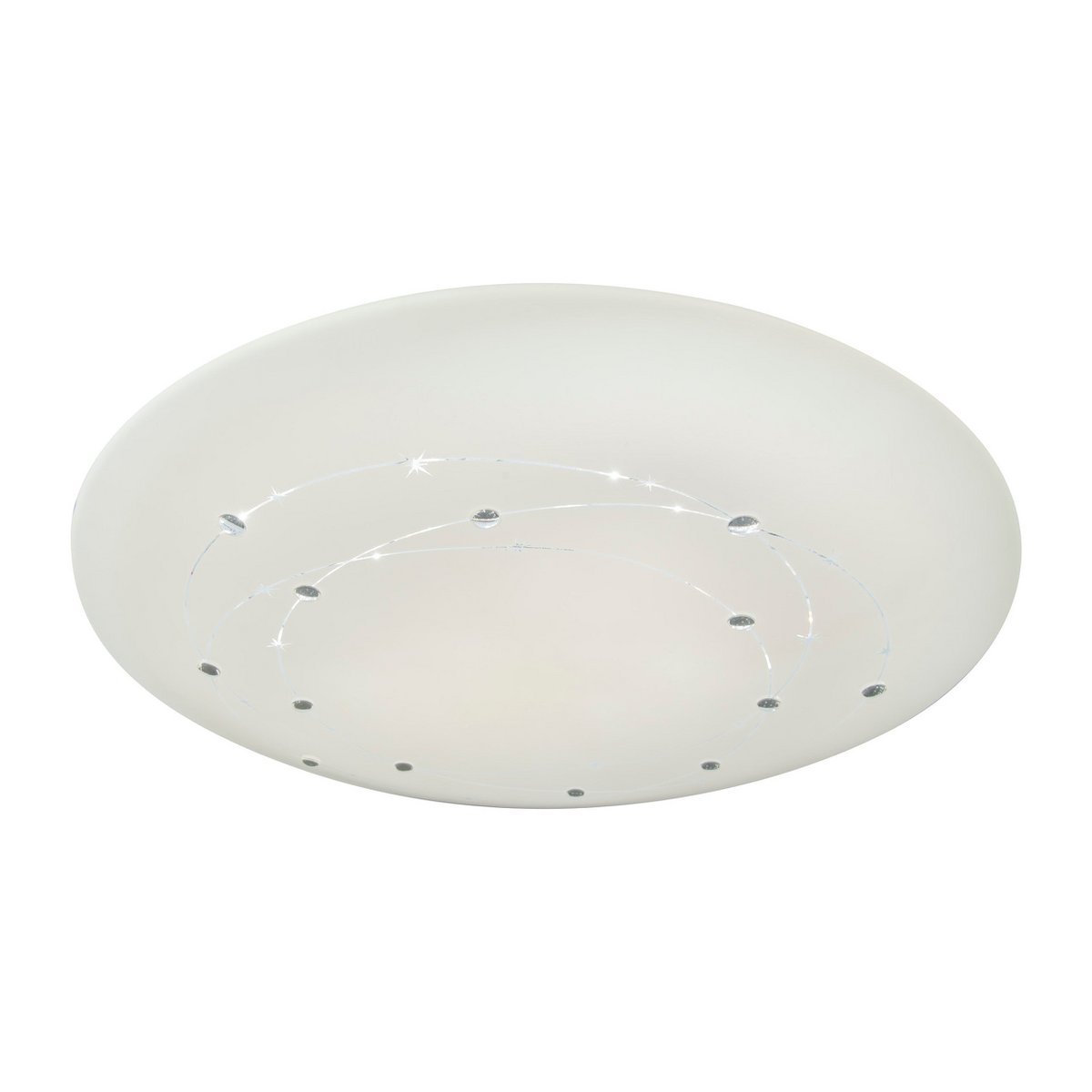 LED -plafondlamp Lissabon met kristaleffect, plafondlamp, metaal en plastic, wit, geïntegreerde LED, verlichting voor woonkamer, kantoor of gang