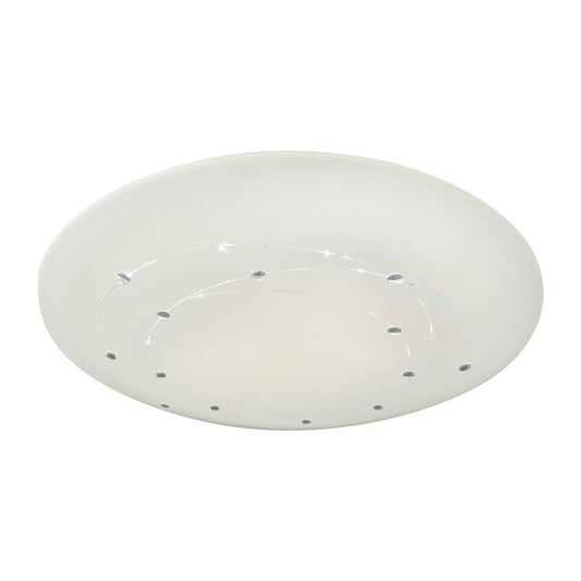 LED -plafondlamp Lissabon met kristaleffect, plafondlamp, metaal en plastic, wit, geïntegreerde LED, verlichting voor woonkamer, kantoor of gang