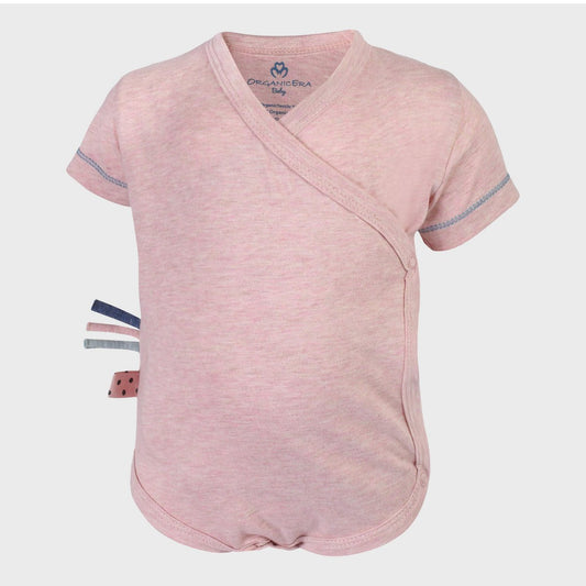 OrganicEra Organic Baby S/S Kimono body, roze