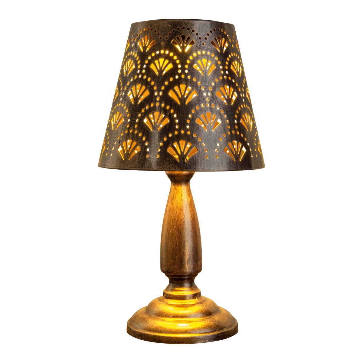 LED -zonnetafels "Elsa" - metalen tafellamp buiten in Altmessing, met geïntegreerde LED's