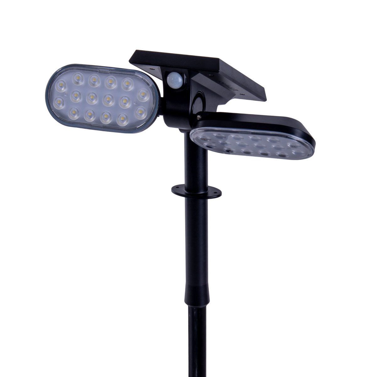 LED Solar Spotlights "Paco" voor de buitenruimte met een permanent ingebouwde LED, zonne-energie en spit gemaakt van plastic in zwart, hoogte 31,9 cm