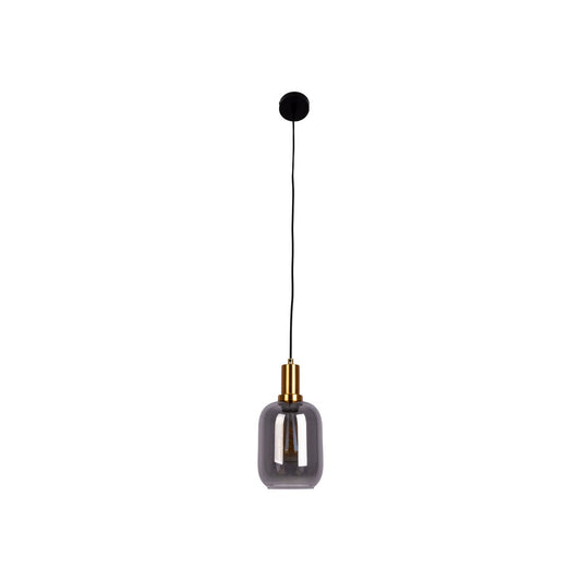 1-pendelende lamp "fumo", hanglamp gemaakt van metaal en glas in zwart, met E14-aansluiting, voor eetkamer, woonkamer, gang of kantoor, hangende lamp 150 x 20 cm